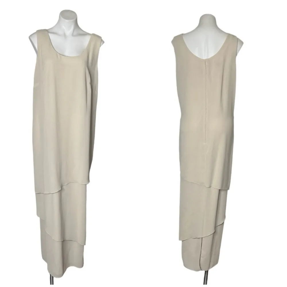 PATRA Woman Gown Evening Dress Taupe Full Length Maxi Sleeveless Size 16 VINTAGE - Image 8