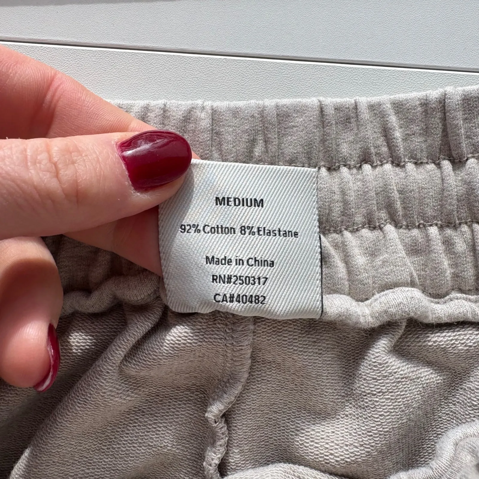 VARLEY Taupe Sweatpants Joggers Lounge Pants Medium Drawstring Elastic Waist - Image 6