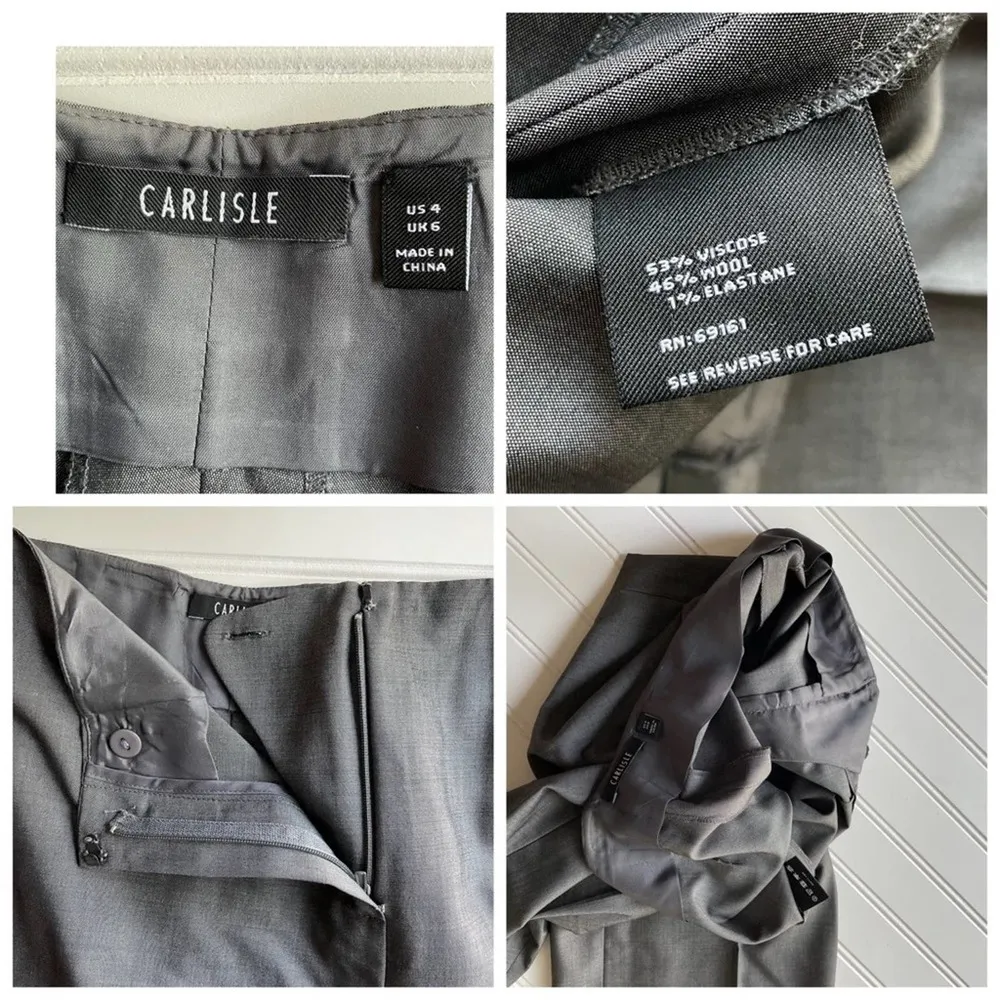 CARLISLE 2pc Pant Suit Blazer Jacket Size 8 Charcoal Gray Trouser Slack Size 4 - Image 10
