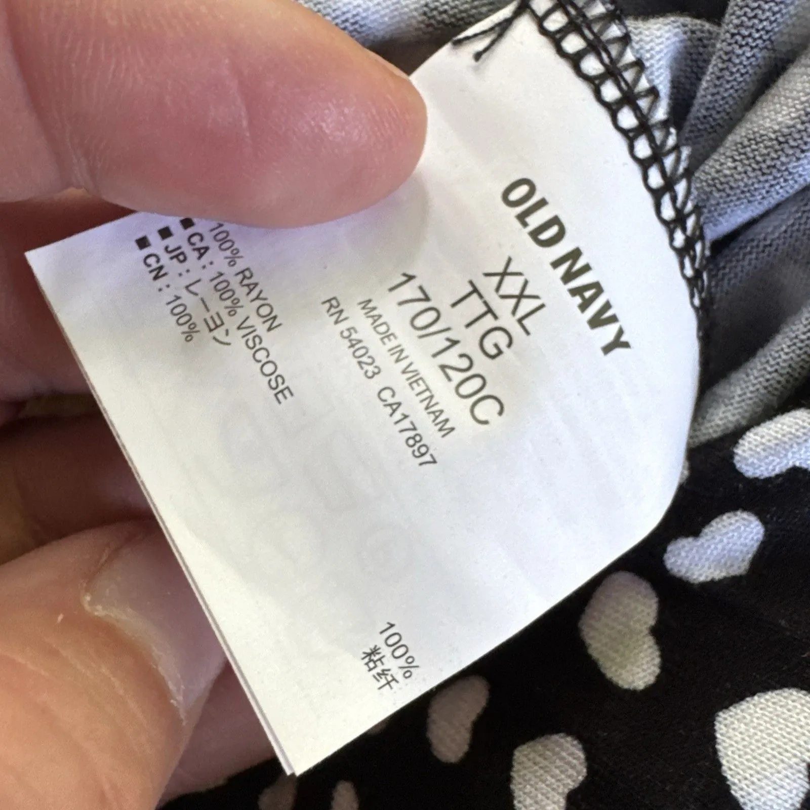 OLD NAVY Black/ White HEARTS Faux Wrap JERSEY Tie Waist Dress Maternity Sz XXL - Image 9