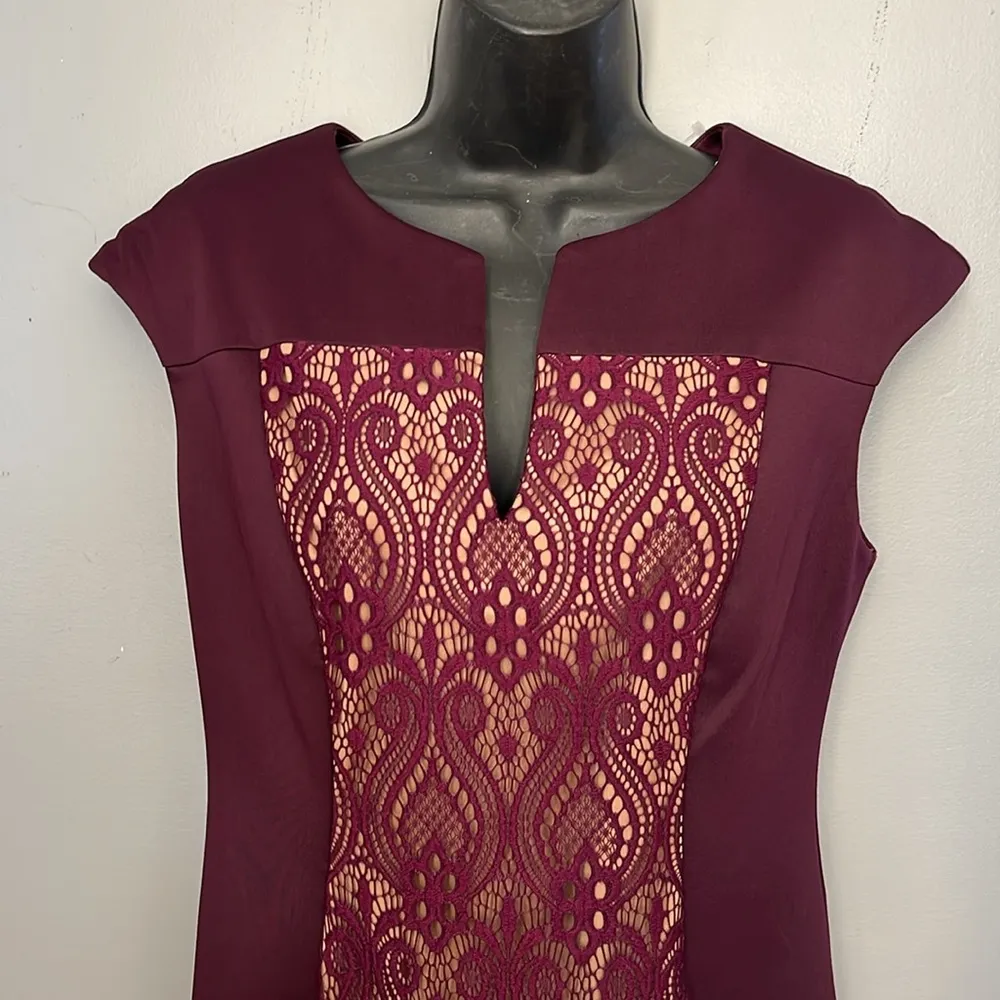 Connected Apparel plum Midi Dress, size 8P - Image 2