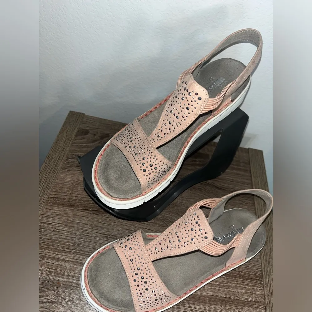 Jenny Damen Korsika-Sport Relax Sole Active Cushioned Velcro Bling Sandals Sz 9 - Image 3