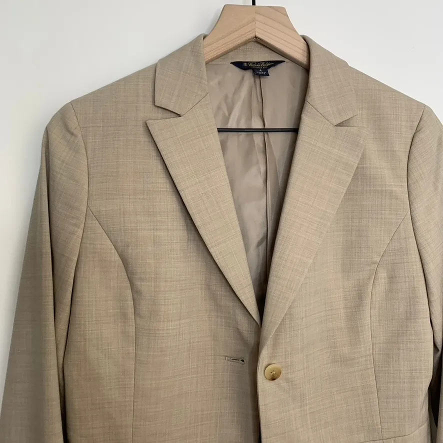 Brooks Brothers Loro Piana Stellita Fit Tan Blazer Womens Size 4 Wool - Image 8