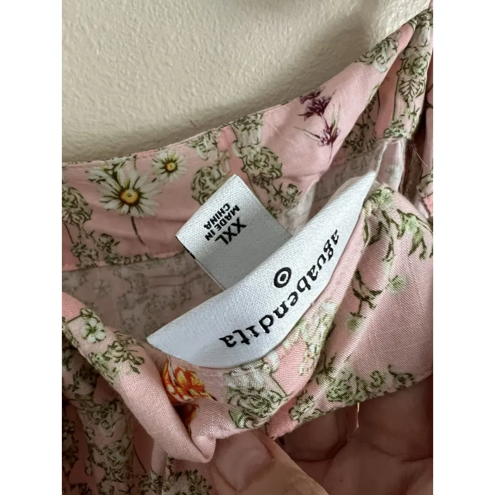NEW Agua Bendita x Target Dainty Floral Tile Print Flutter Sleeve Mini Dress XXL - Image 3