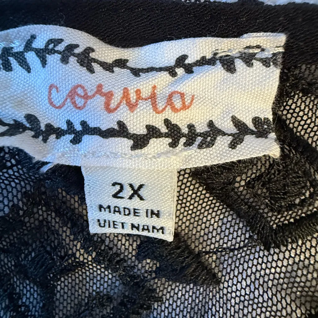 Corvia black Trim Blouse Size 2X - Image 4