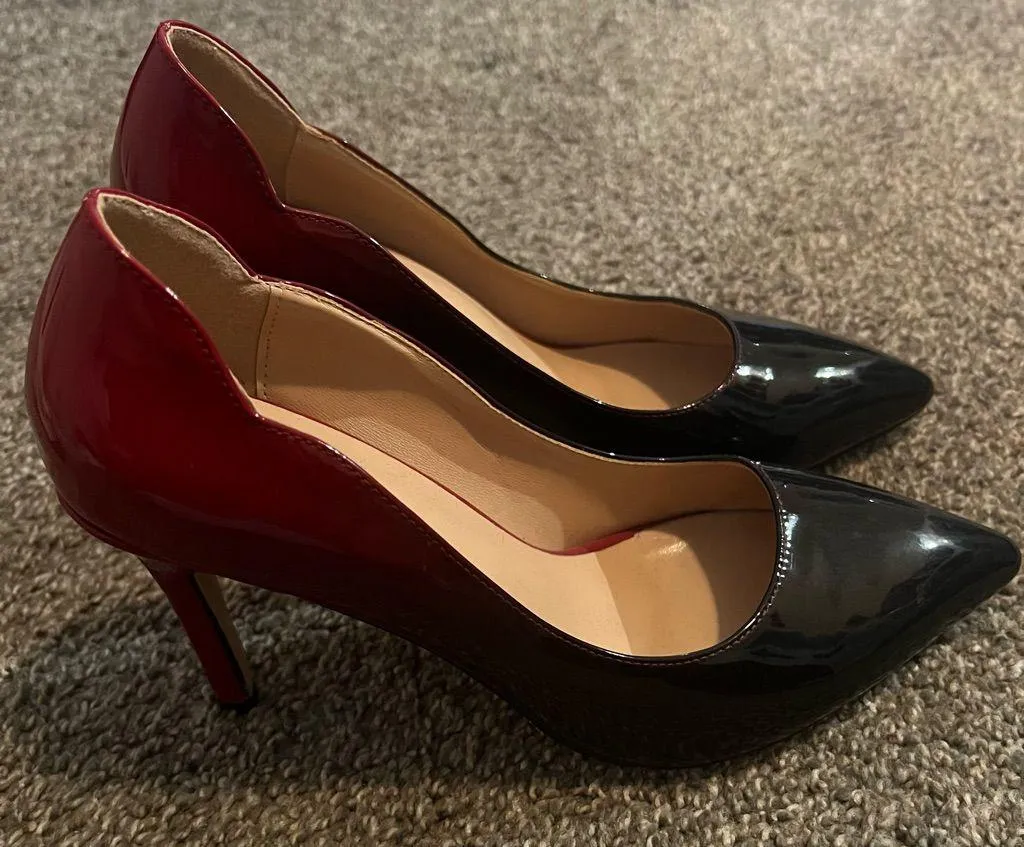 Joy in love shoes women's Pumps high Heel Size7.5 Patent Red & black fade Size 7.5 - Image 4