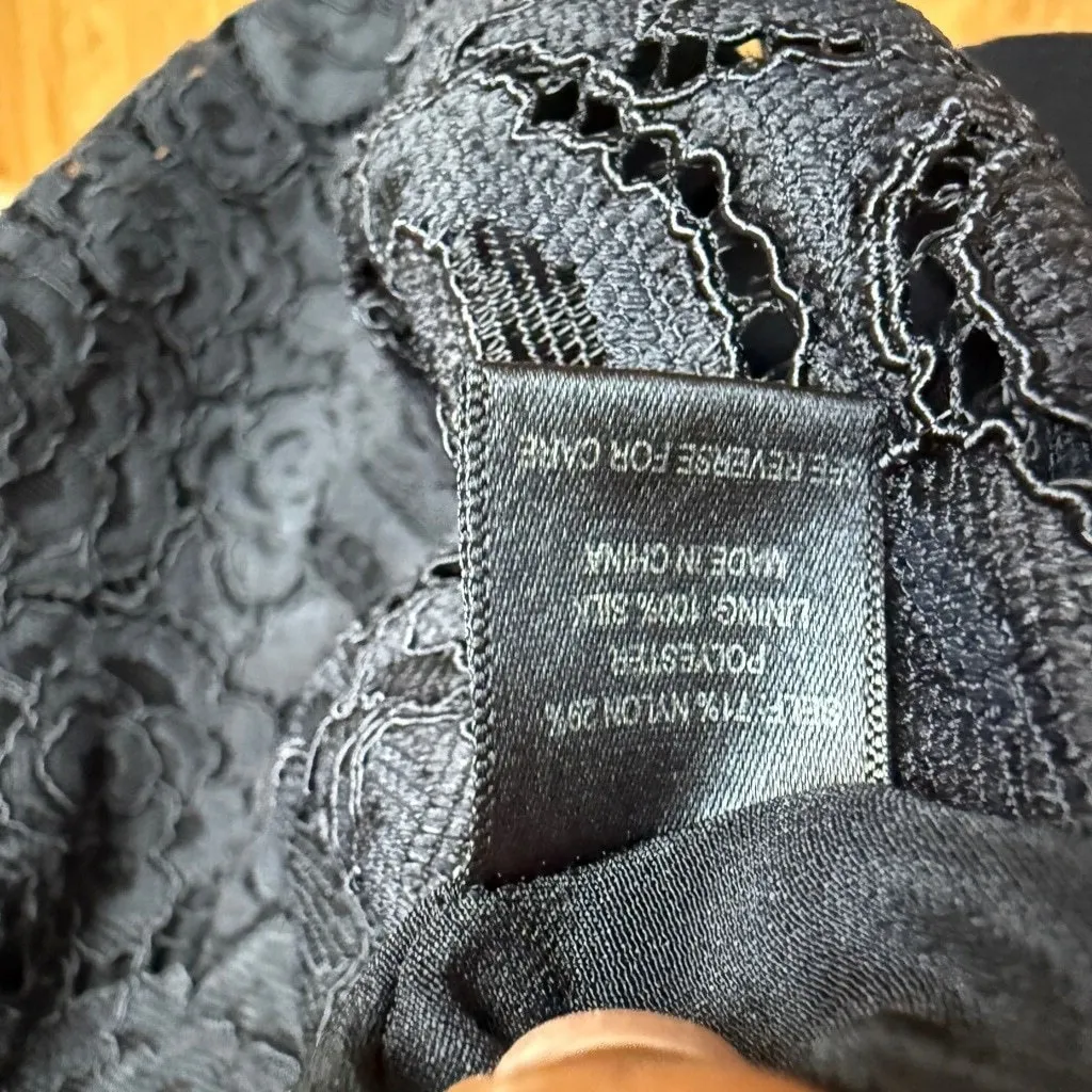 Barneys New York sz 4 black‎ lace cocktail luxury dress - Image 3