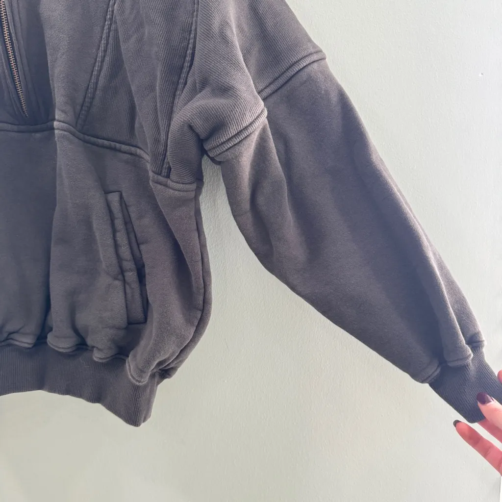 Joah Brown Retro Half Zip Sweatshirt Charcoal Luxe French Terry M/L - Image 9