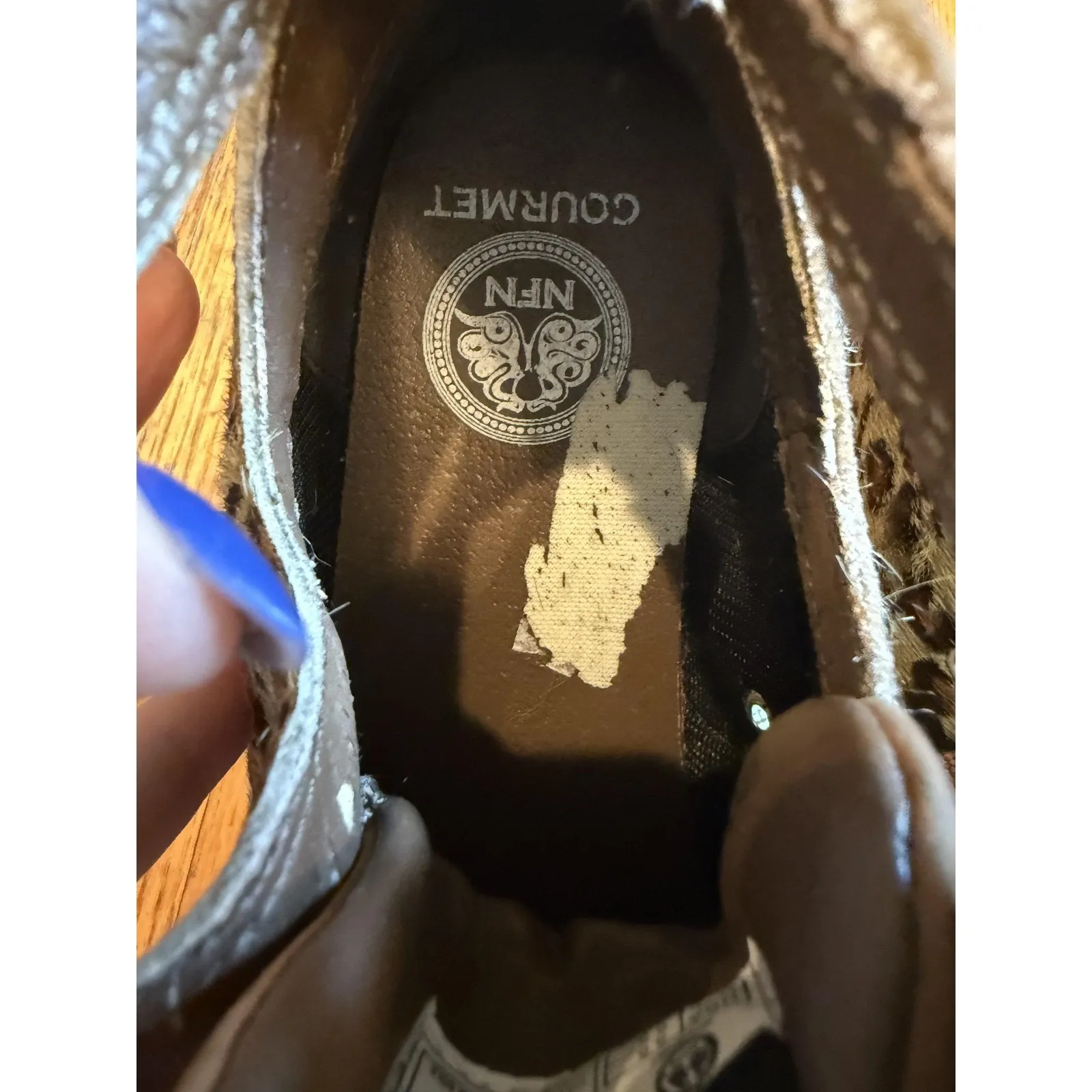 Gourmet NFN Shoes Womens Size 8.5 Leopard Print High Top Brown Leather Fur 2013 - Image 6