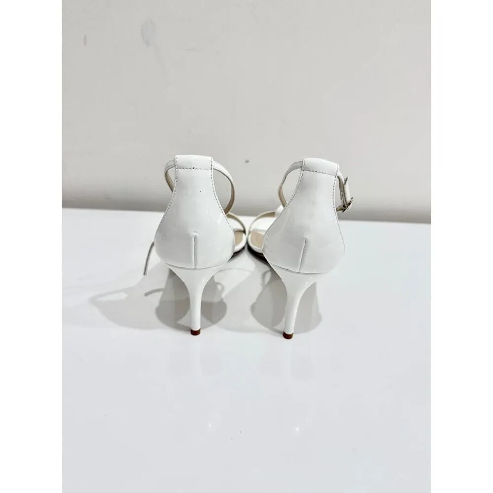 NWB Alexandre Birman Clarita Double Patent Leather Sandals White Women's 40.5 - Image 5