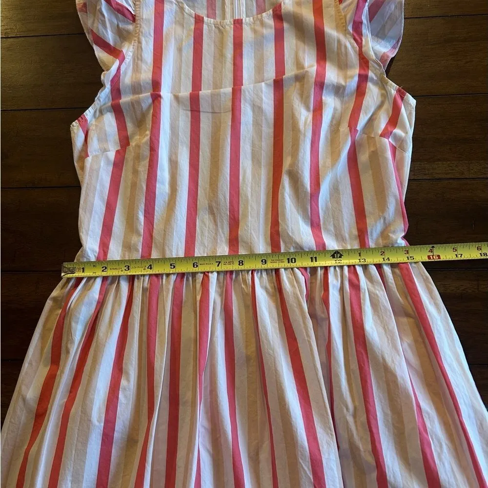 Kate Spade Pink Peach Sherbert Midi Dress Striped Tiered MSRP 328.00 - Image 12