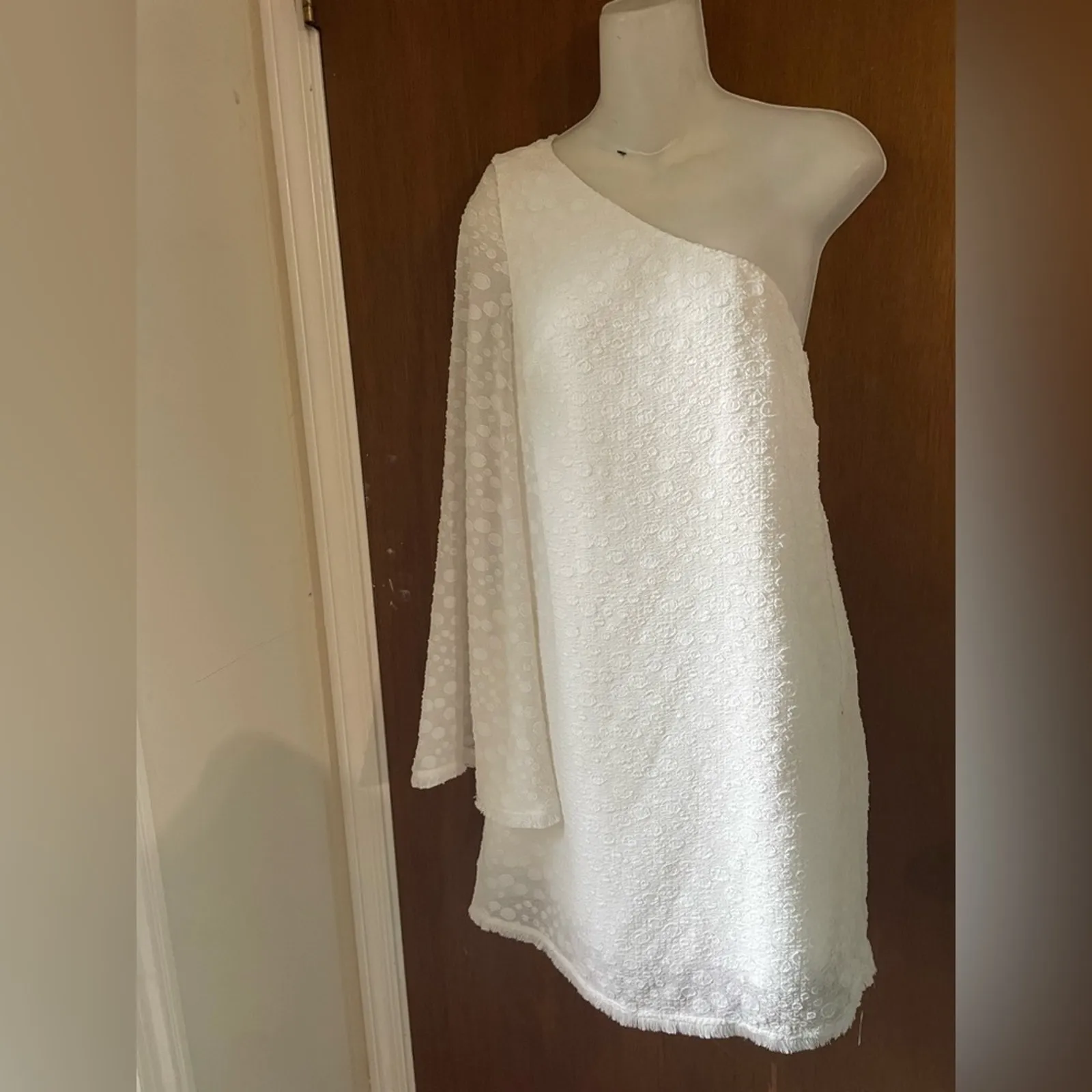 C/Meo Collective white Static Space Long Sleeve Mini Dress - Image 3