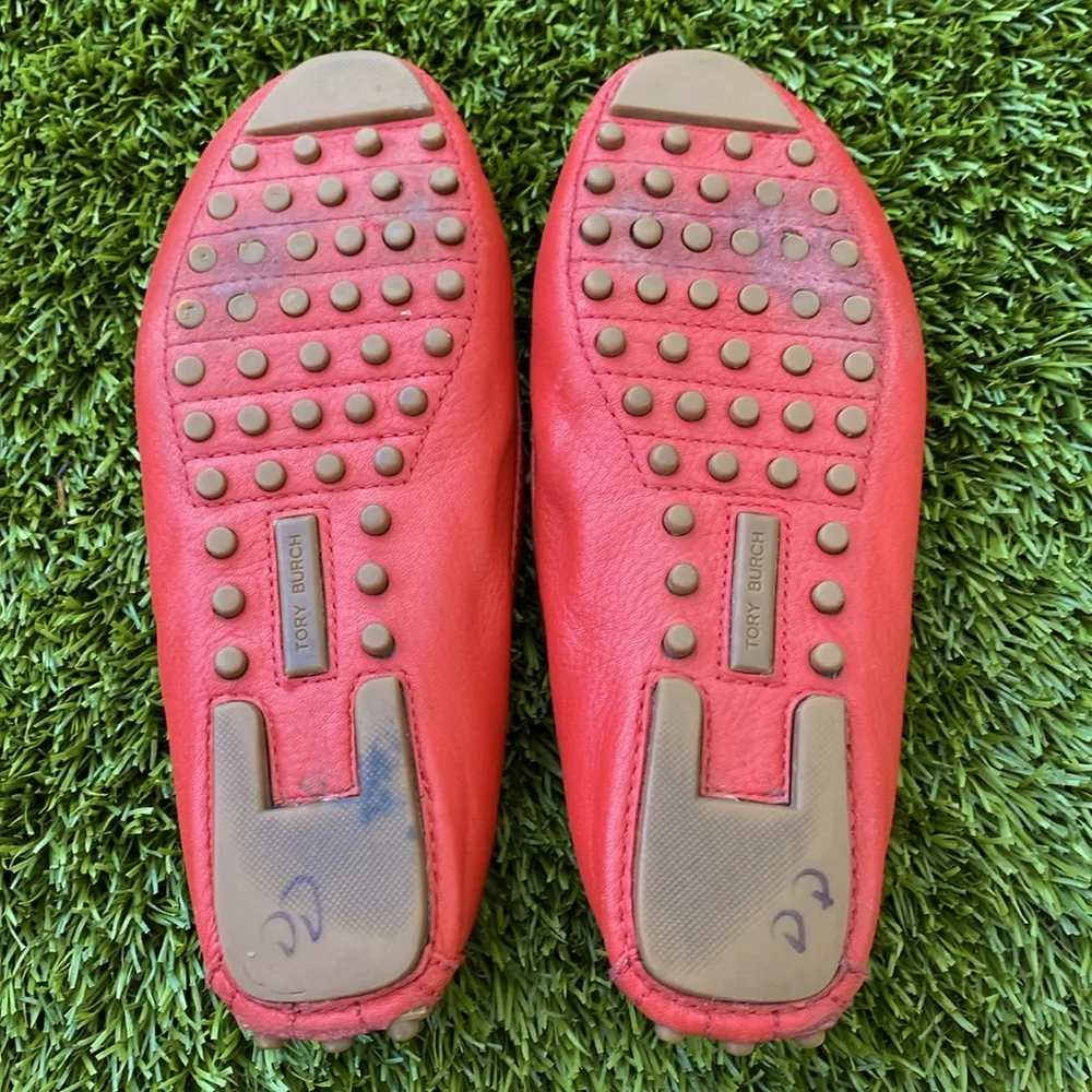 Tory Burch Flats Genuine Leather Moccasins Red & Gold Women’s 7.5 (Preowned) - Image 9