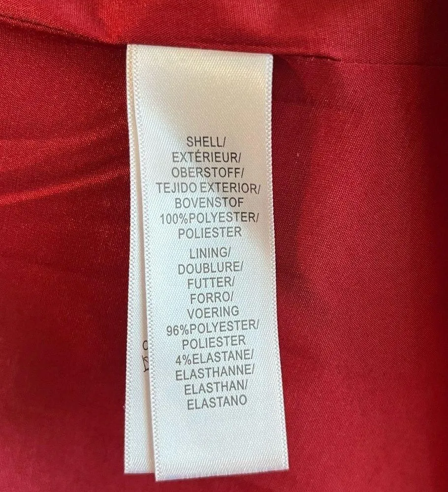 Aidan Mattox Dress Red Scoop Neck High-Low Hem Textured Dress Sz 4 EUC Wedding - Image 10