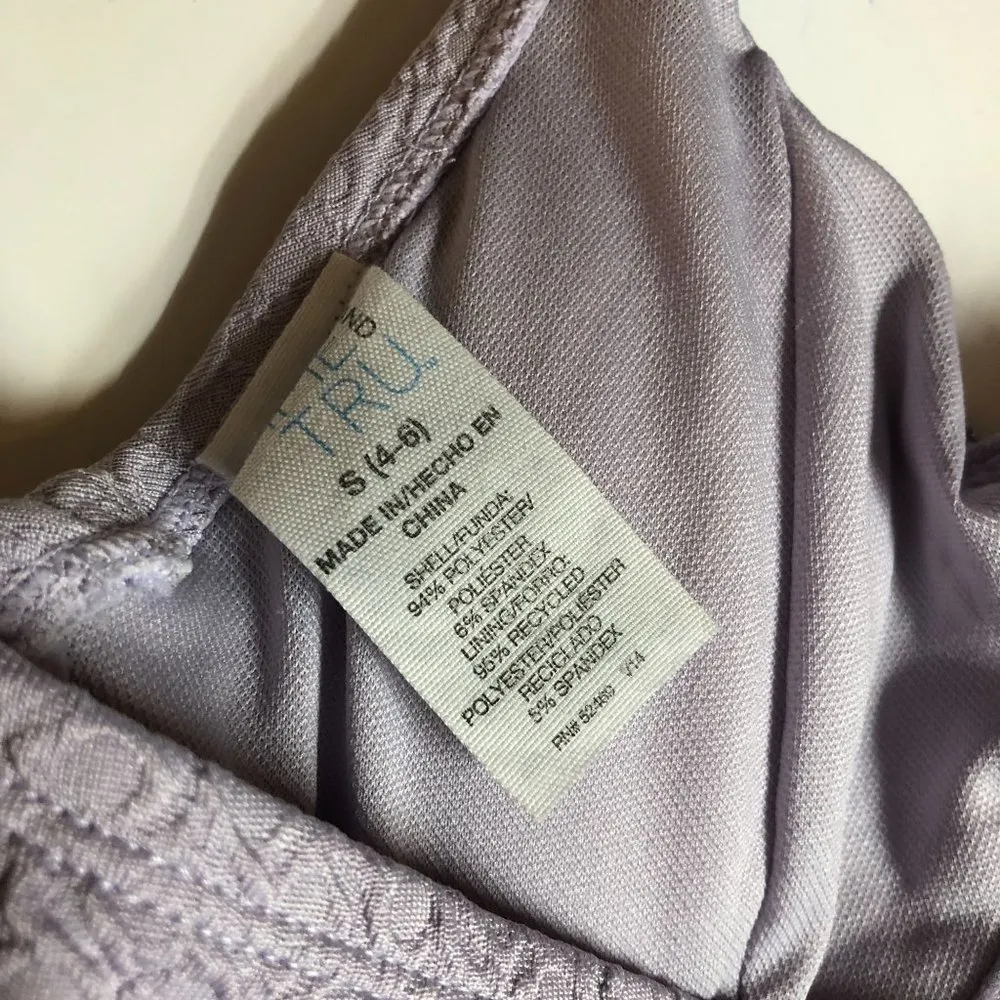 Time And Tru Bikini Top Halter Textured Underwire Removable Cups Light Purple S - Image 3