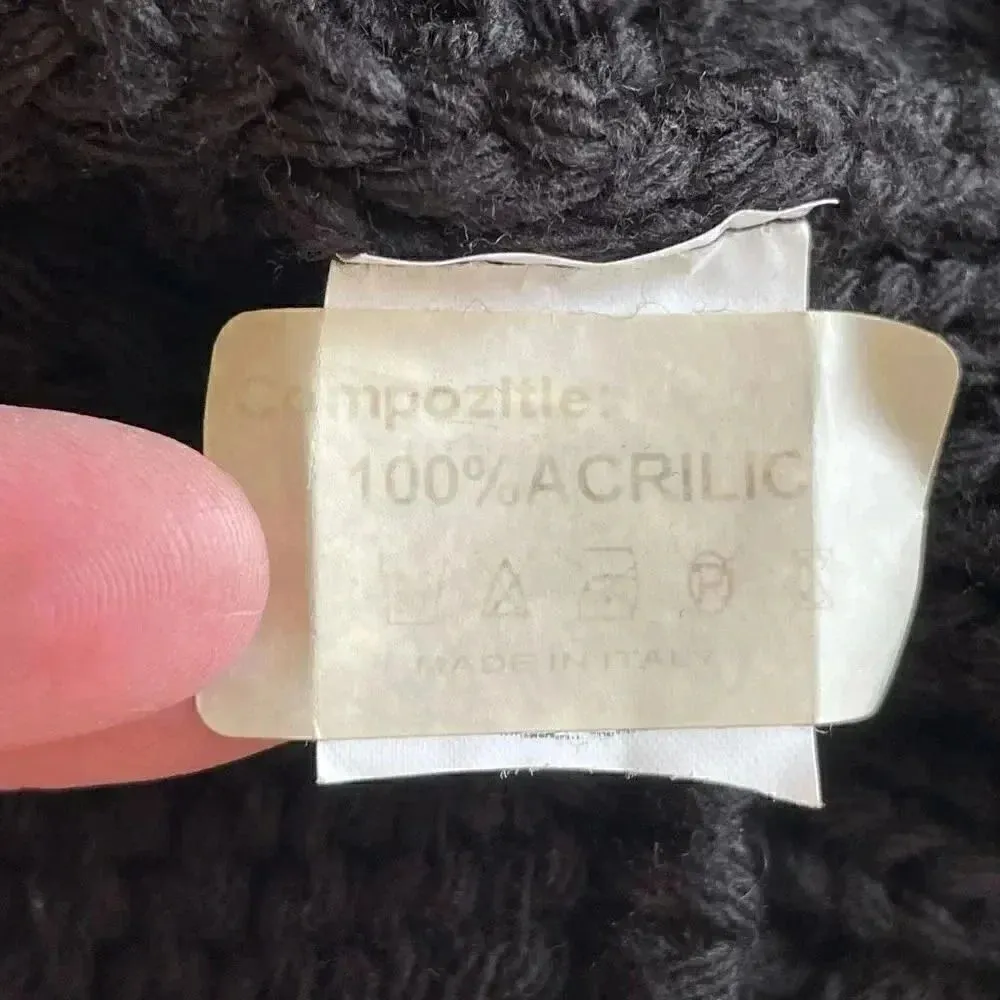 Black Knit Open Front Tie Snap Button Closure ¾ Sleeves Sweater Women’s Cardigan Size M - Image 7