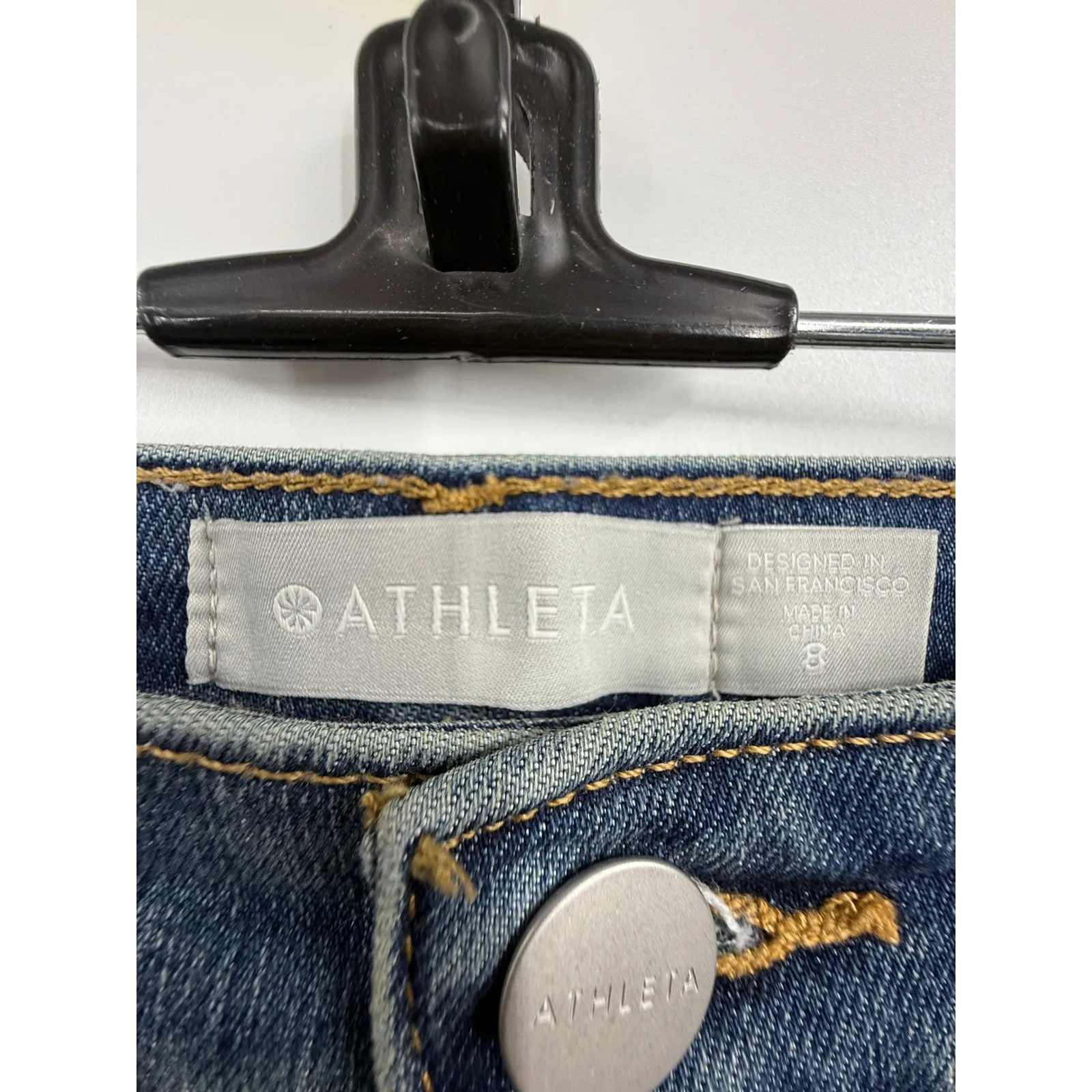 Athleta Sculptek High Rise Slimming Skinny‎ Jeans Medium Wash Size 8 - Image 2