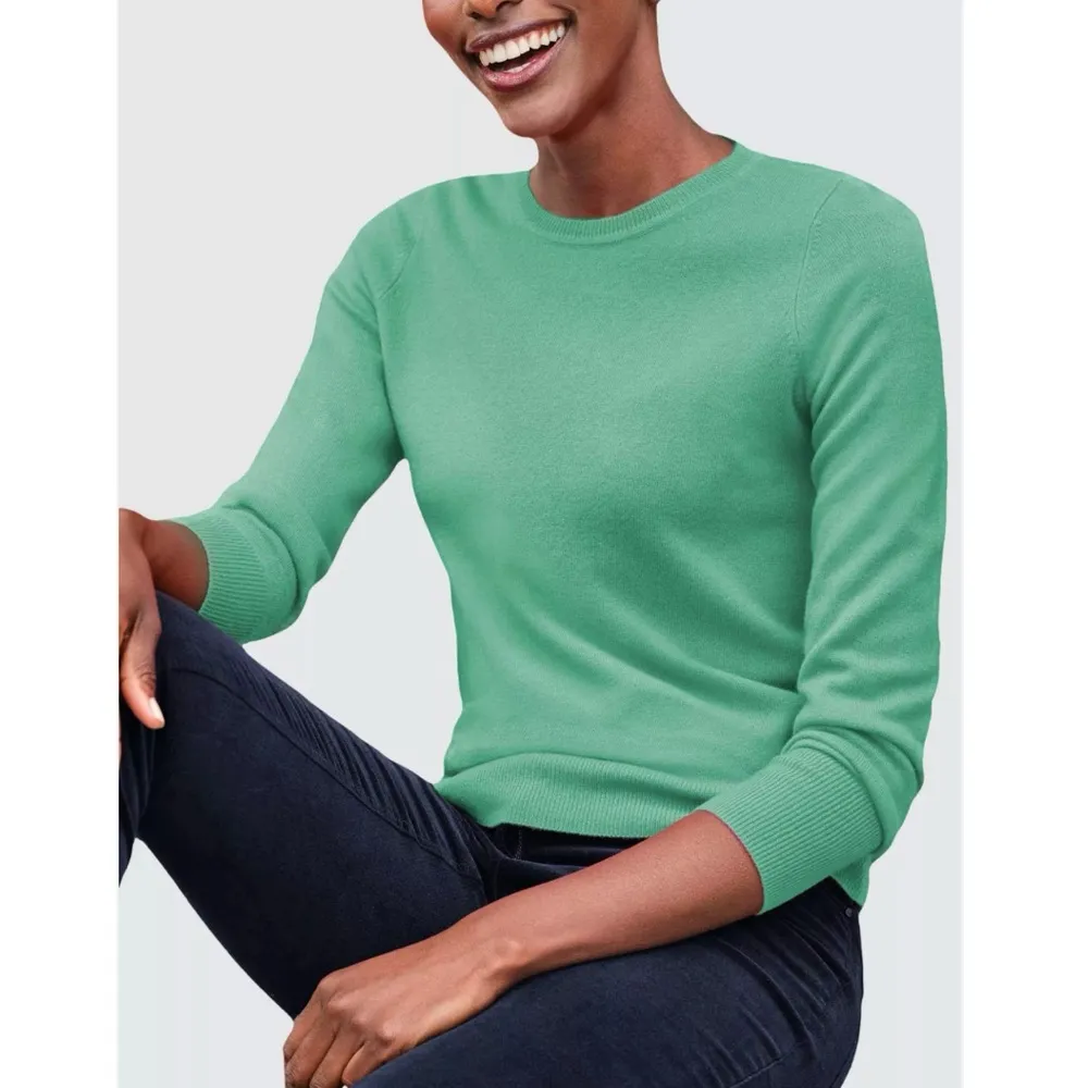 NEW J.Crew Women’s Cashmere Classic Fit Mint Green Crew Neck Sweater XXS - Image 3