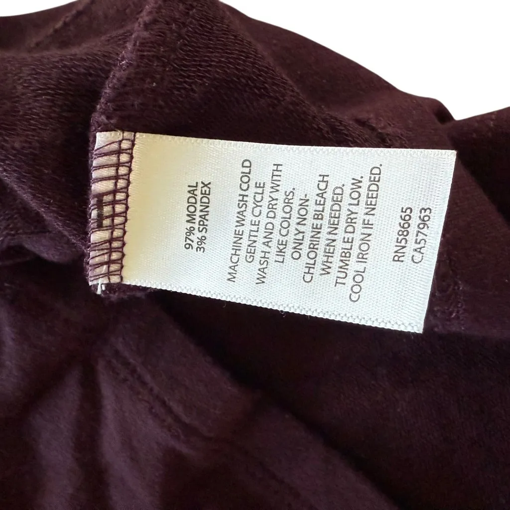 Athleta Long Sleeve Burgundy Dress With Back Cutout XS Modal/Spandex - Image 6