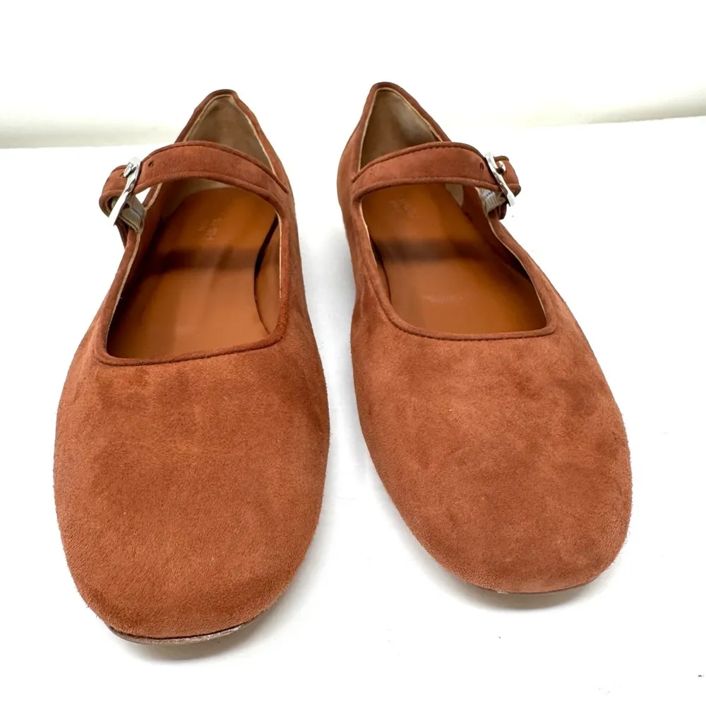 LE MONDE BÉRYL burnt orange/rust suede Mary Jane flats, Italy, size 40, NWOT Orange - Image 5