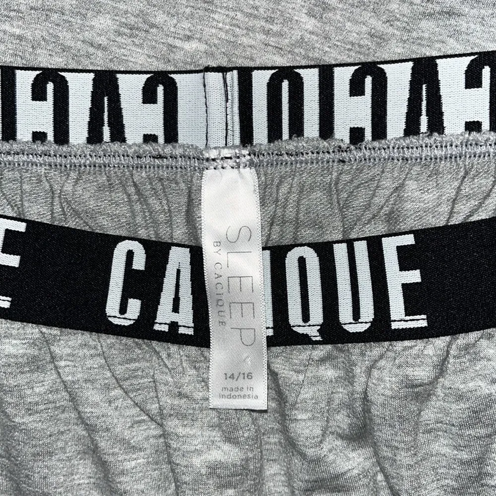 Sleep by Cacique Size 14/16 Gray Side Tie Leg Crop Lounge Sweatpants - Image 5