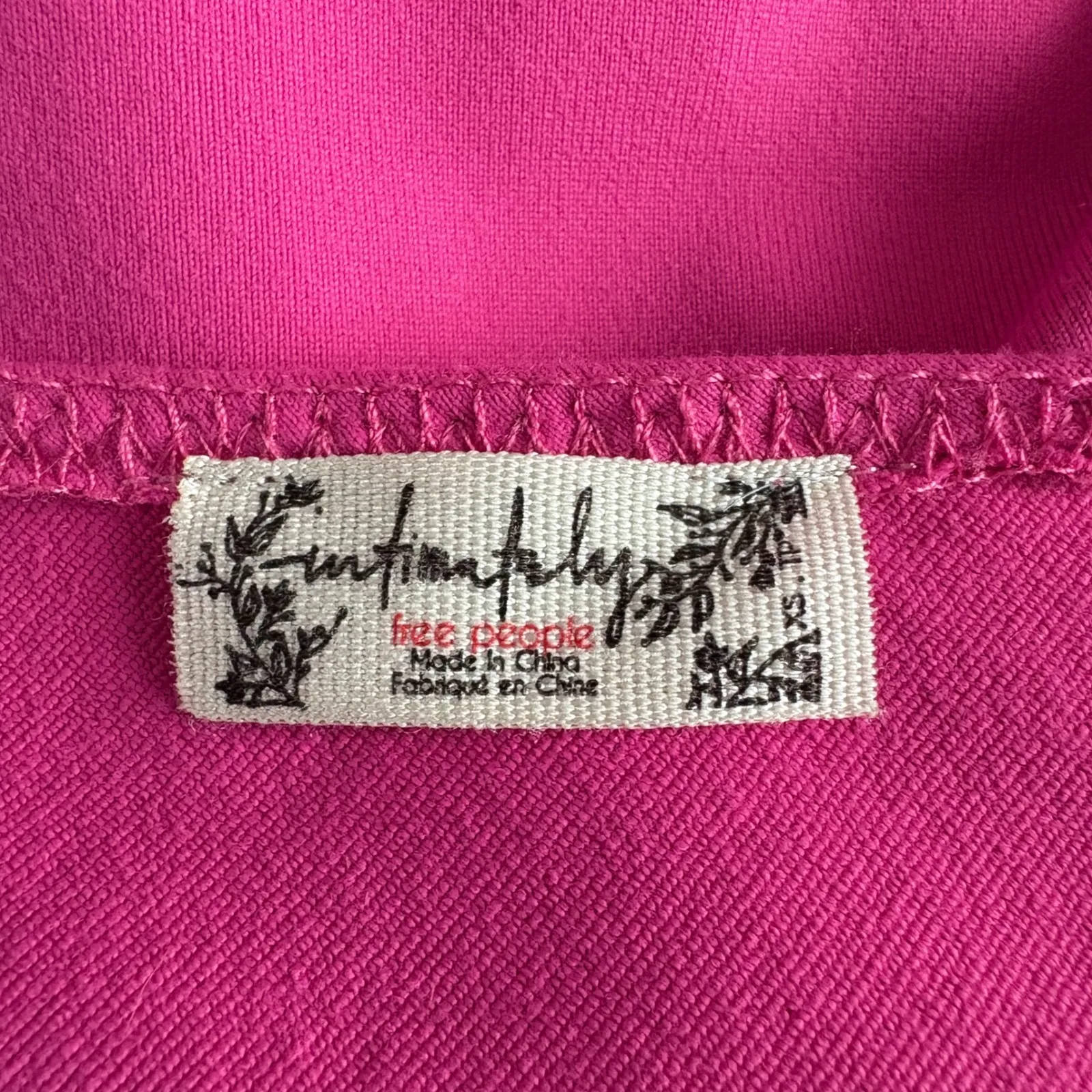 Intimately Free People‎ Somethin Bout You Bodysuit One Shoulder Fuschia Size XS Pink - Image 4