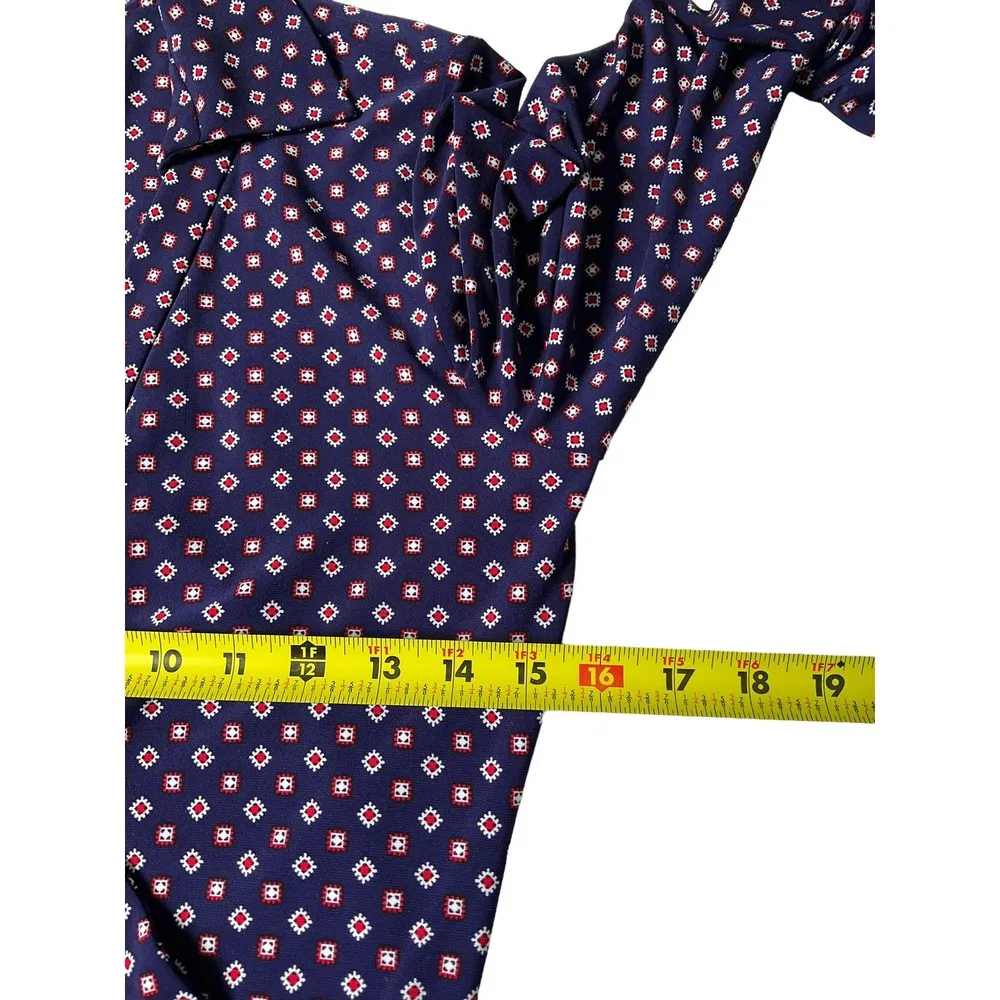 Tommy Hilfiger Blue Long Sleeve Knee Length Wrap Around Dress Size 6 | 48-30 - Image 7