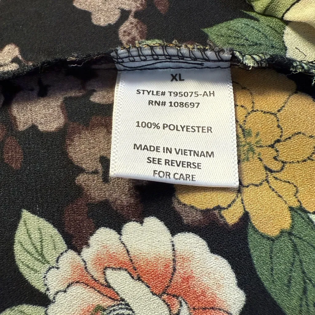 💚Sweet Rain Black Floral Sheer Blouse - Image 3