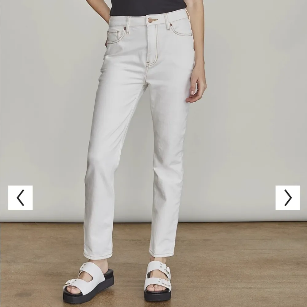 Elizabeth and James High Rise Straight Leg Off White Jeans - Image 2