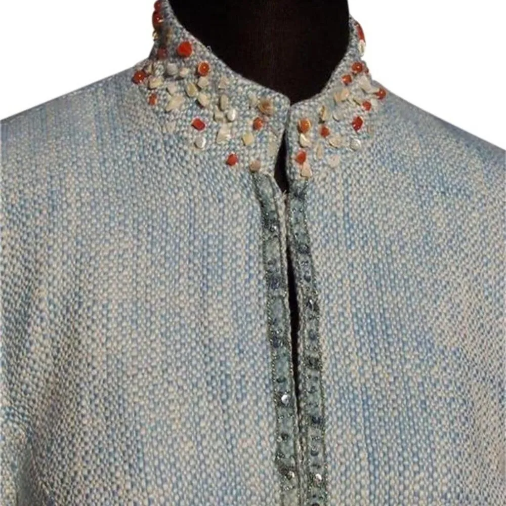 Cache Boucle Tweed Top Jacket Lined Embellished Beads Sequins Stones $198 NWT - Image 5