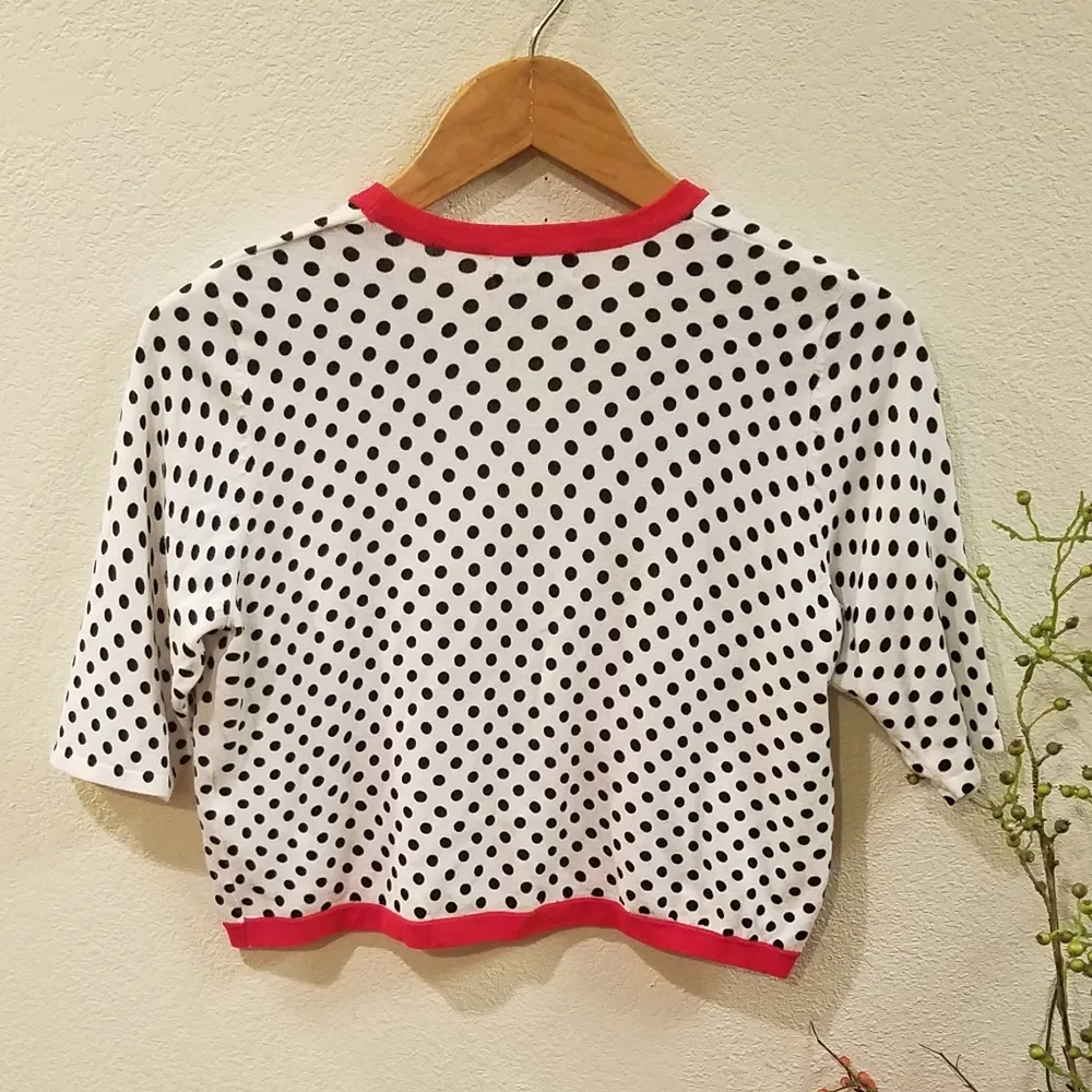 Joseph A Polka Dot Crop Sweater Small - Image 3