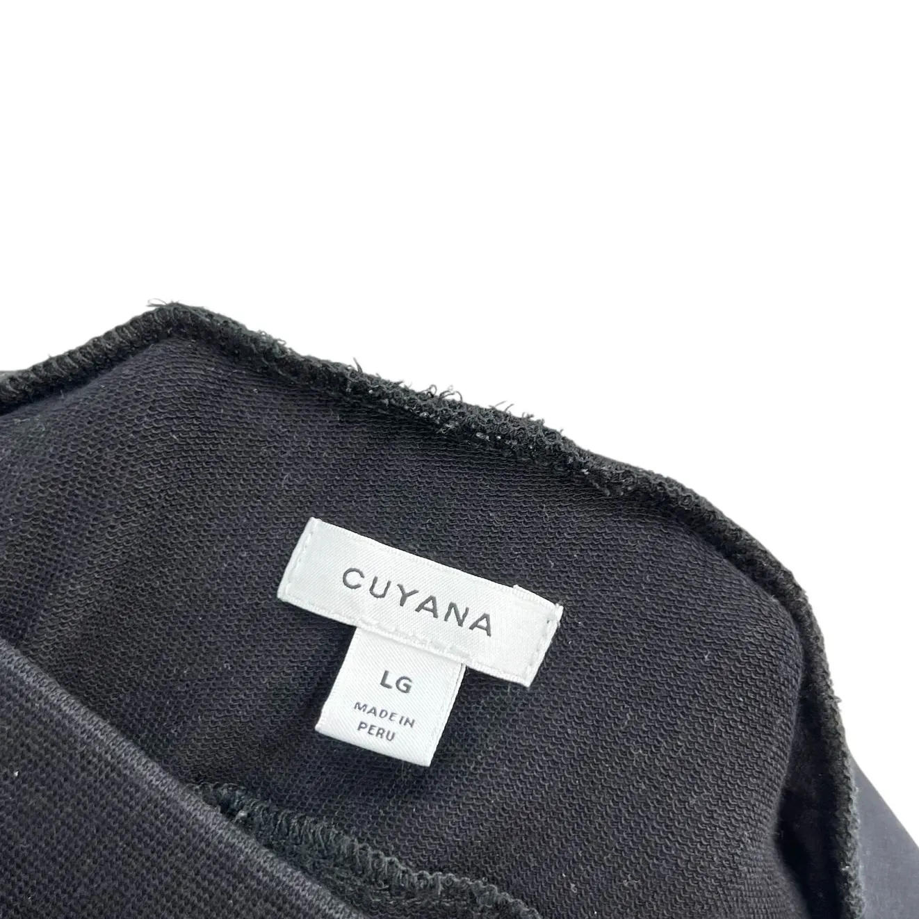 Cuyana French Terry Tapered Lounge Pant Jogger Sweatpants Black Size Large - Image 9