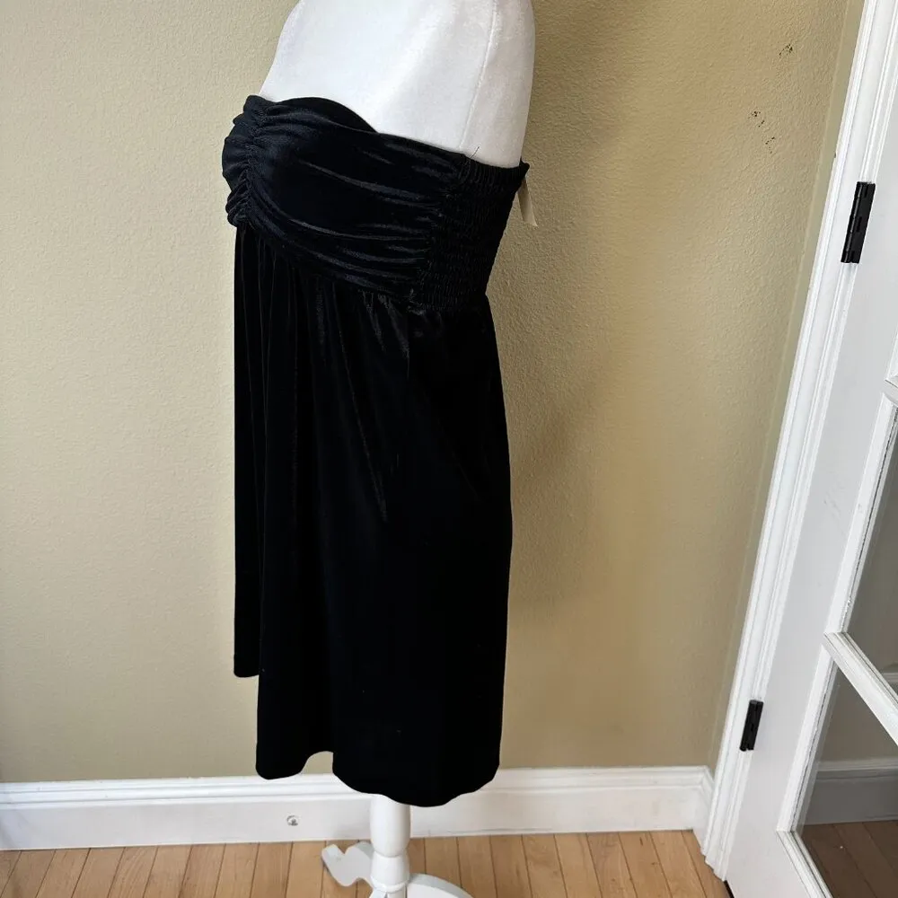 NWT OLD NAVY Stretch Velvet Strapless Mini Dress Size Small Ruched - Image 5