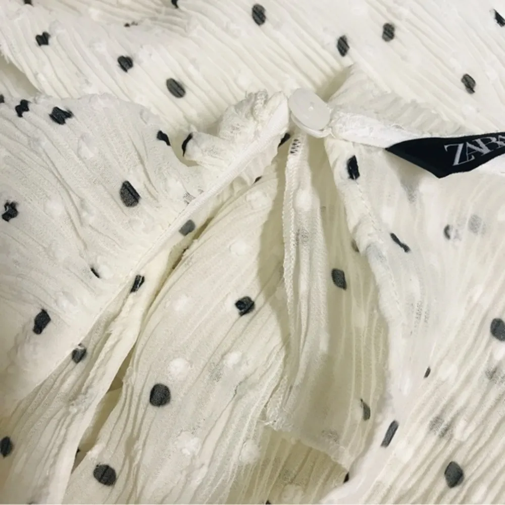 Zara polka‎ dot ruffle sheer mesh romper NWOT size S - Image 9