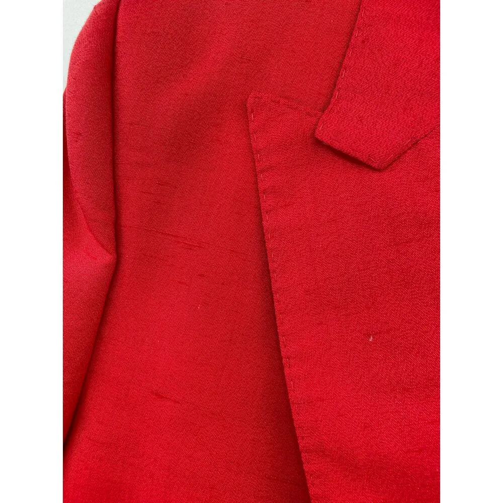 Dolce & Gabbana Red Silk Blend Single Breasted Blazer Jacket Size 46/10 NWT - Image 3