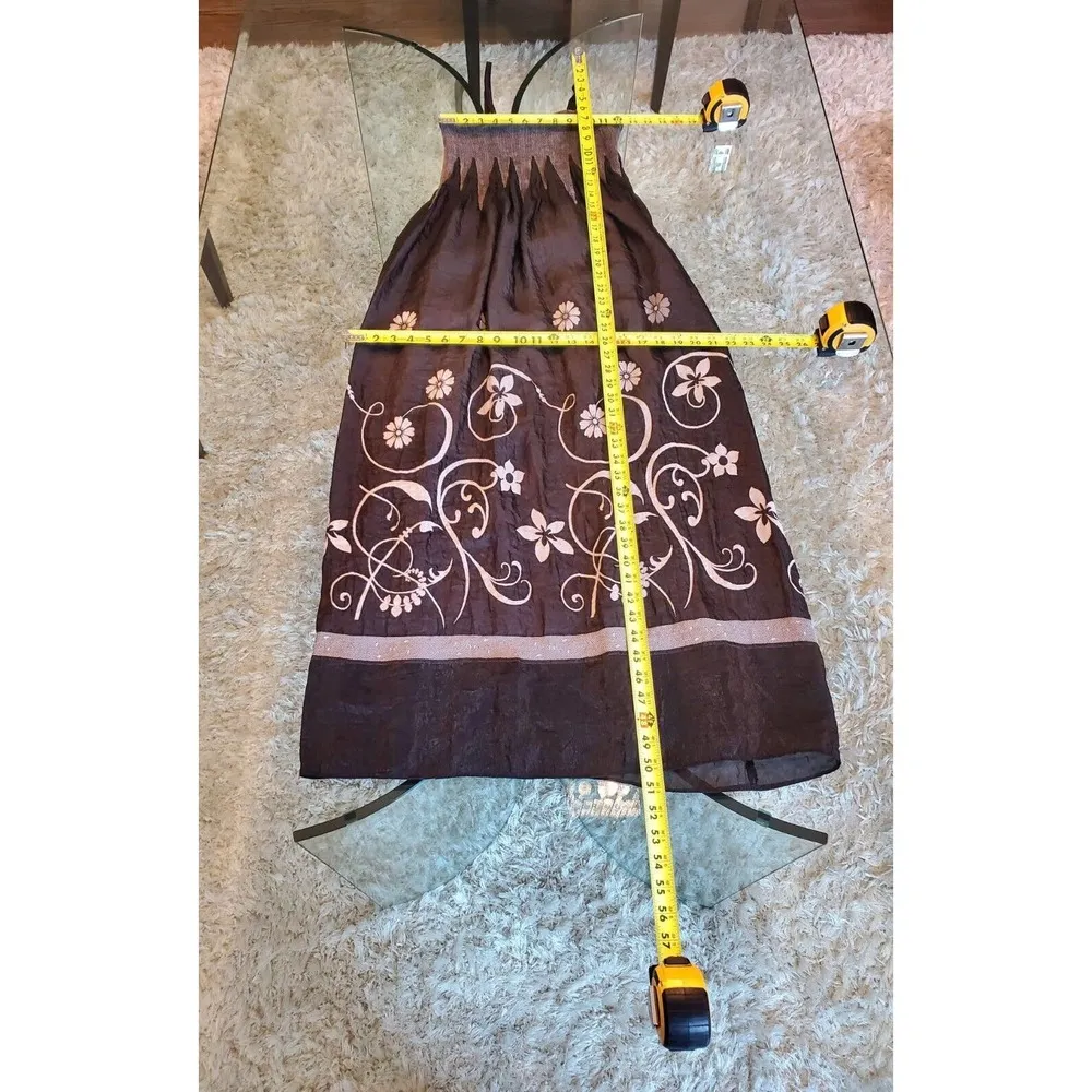 Lapsi Women Black Floral Polyester Square Neck Sleeveless Long Maxi Dress Size 1 - Image 10