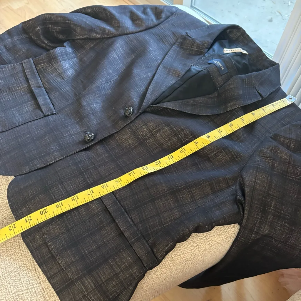 PIAZZA SEMPIONE Wool Blend Plaid Blazer‎ Size 50 US 14 - Image 9