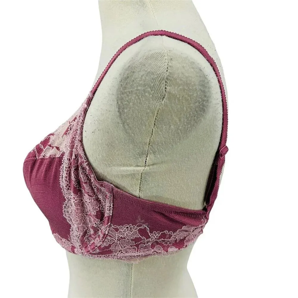 Wacoal Lace Affair Full Figure Underwire Bra 855256 Heather Rose 34DD Feminine - Image 6