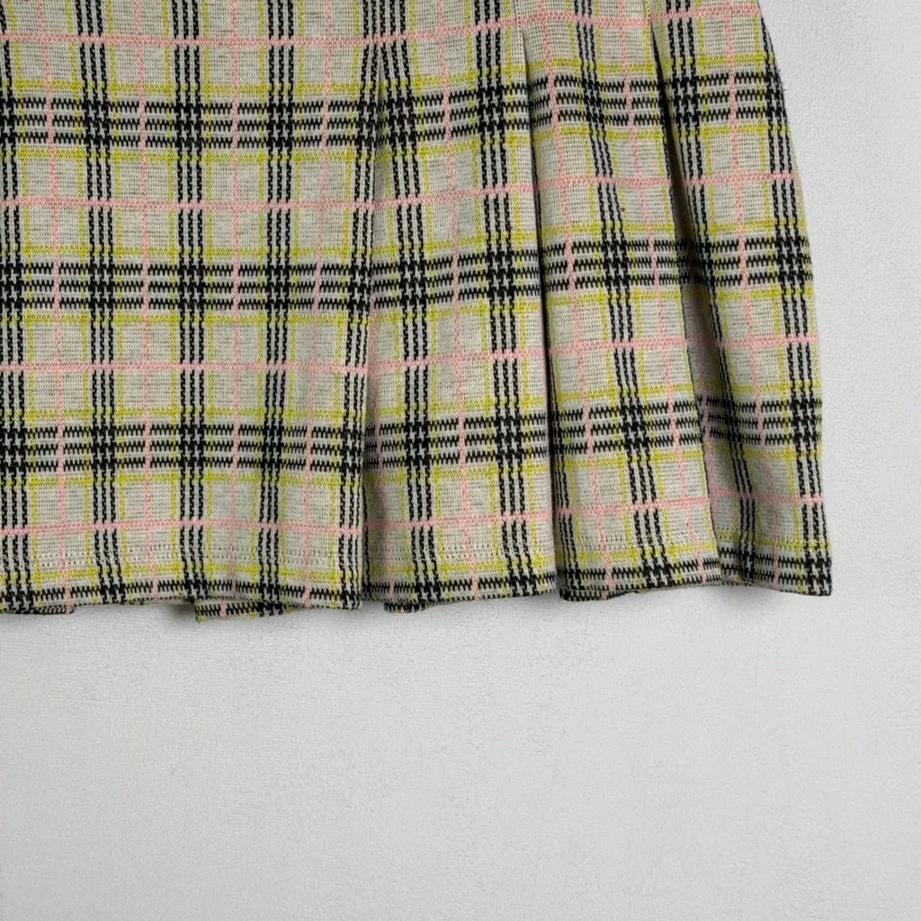 Free People Womens Honey Pleated Plaid Mini Skirt Y2K Academia Preppy Vibes Sz 6 - Image 2
