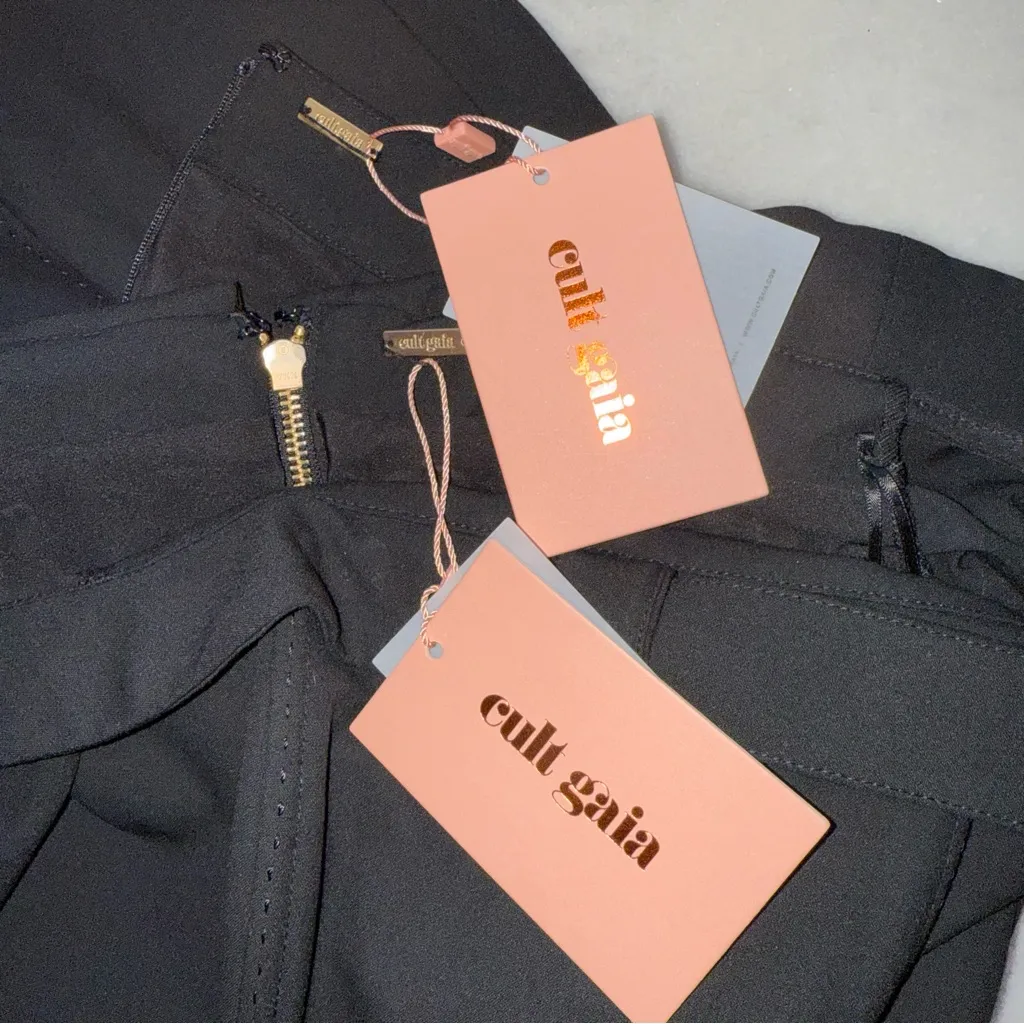 Cult Gaia Valia Crop Off the Shoulder Top & Essie Mini Skirt Set in Black - Image 15