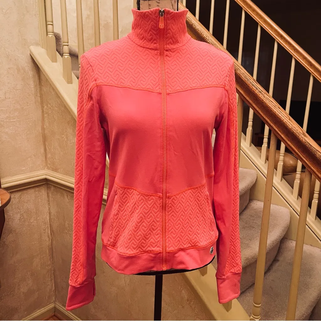 Trina Turk Recreation athletics zip up jacket sporty pink Sz small - Image 4