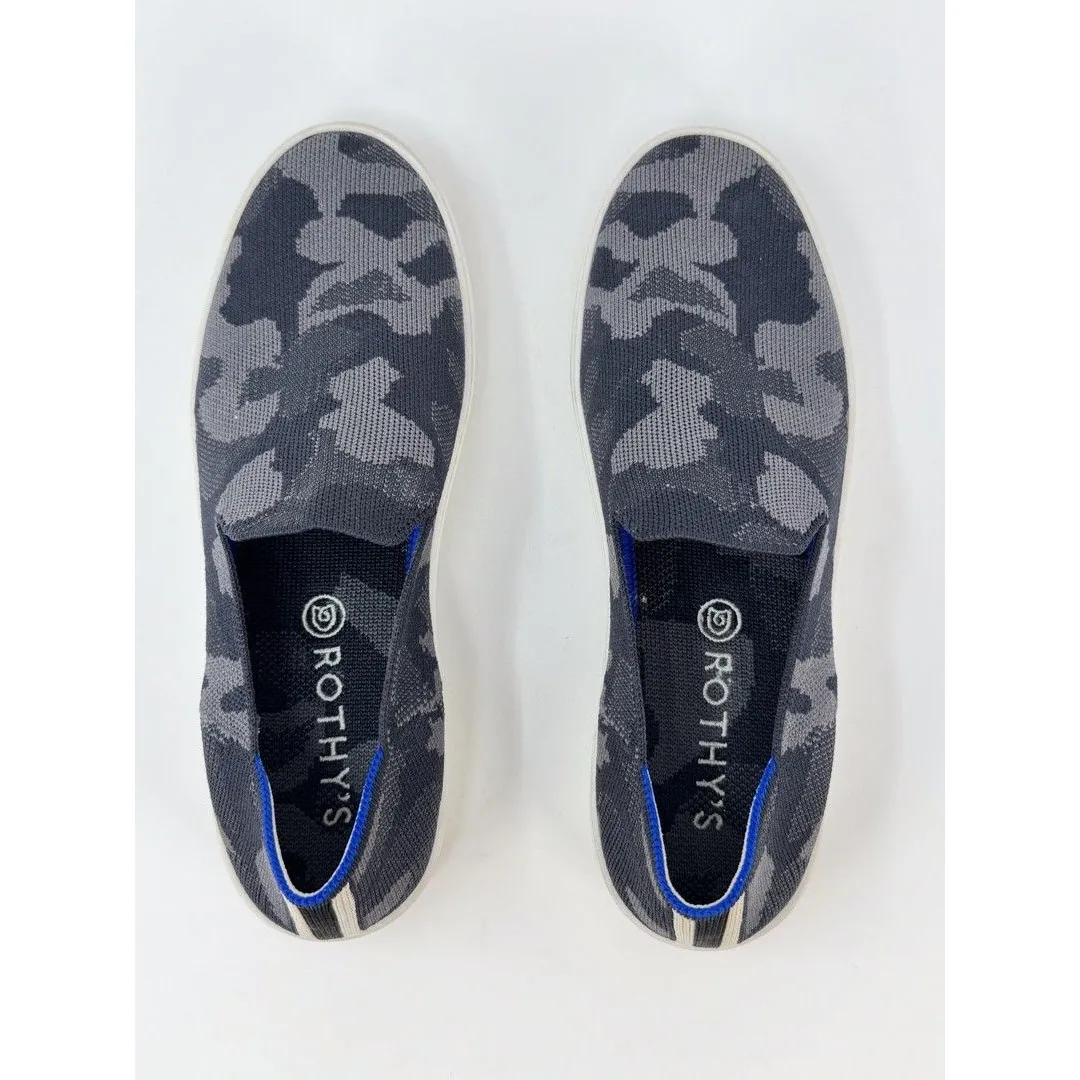 Rothys Womens Shoes Gray The Original Slip On Sneaker Camouflage Loafer US 9.5 Black - Image 7