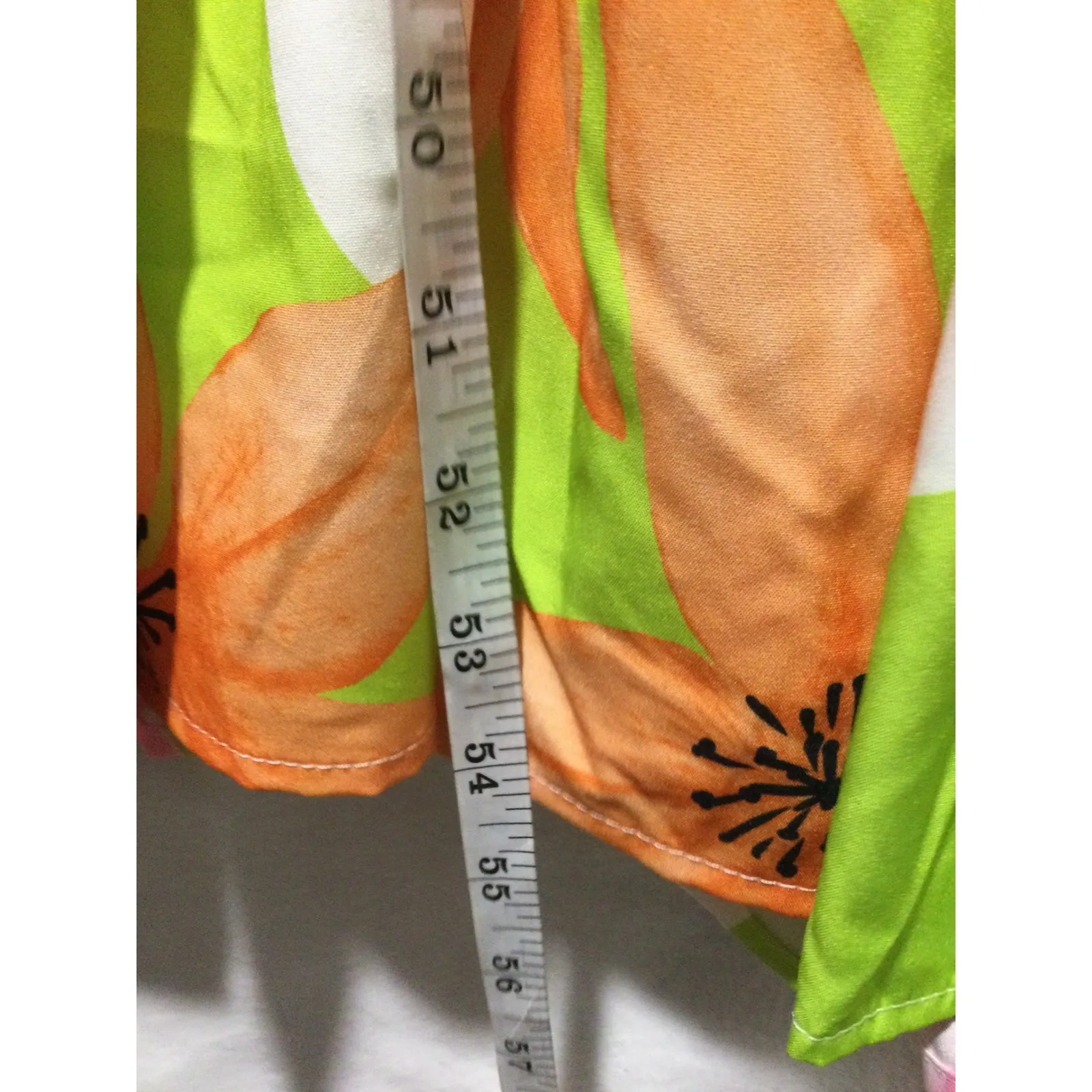 Floral Maxi Dress Green Pink Orange Cutout Tie Back Balloon‎ Sleeve XL - Image 7