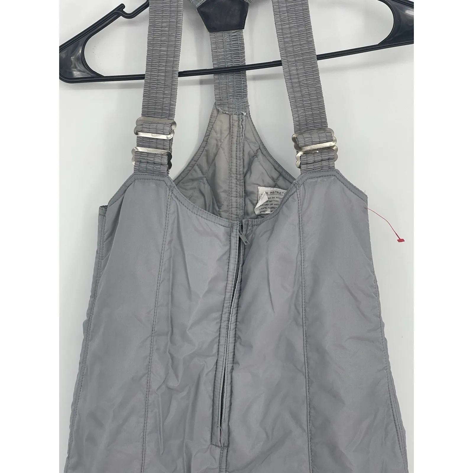 Vtg JC Killy Bib Overalls Women 10 Gray Ski Insolated Quilted Snow Suspenders - Image 2