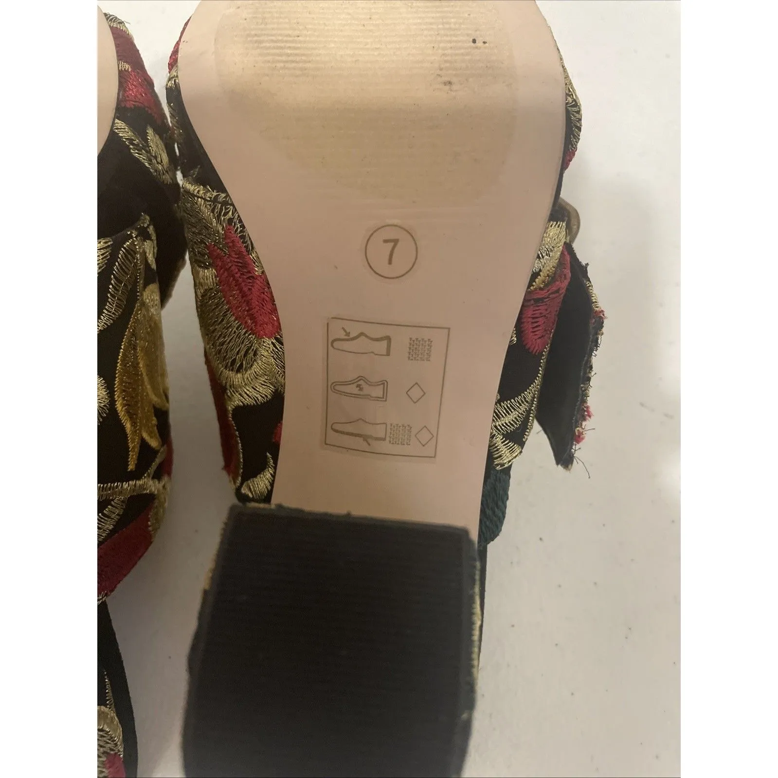 Sole Society Cezanne Multi floral embroidered mules shoes Sandals Sz 7 - Image 12