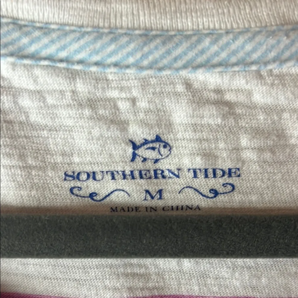 Southern Tide Striped Pink and Blue Long Sleeve Shirt - Image 2