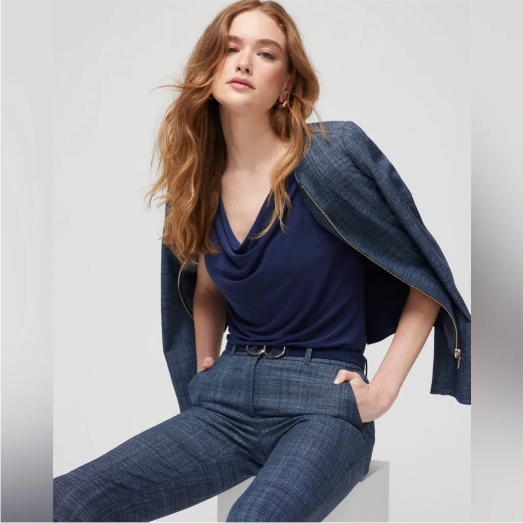 NWT White House Black Market Matte Jersey Cowl Neck Shell | Size: Small - Image 3