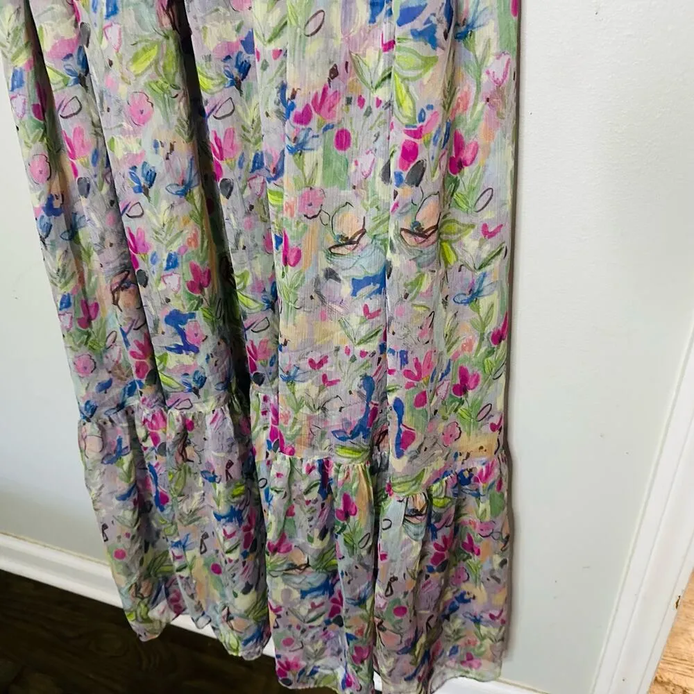 MISA Los Angeles Hilma Multicolor Flowy Floral Print Sleeveless Dress Size Large - Image 7