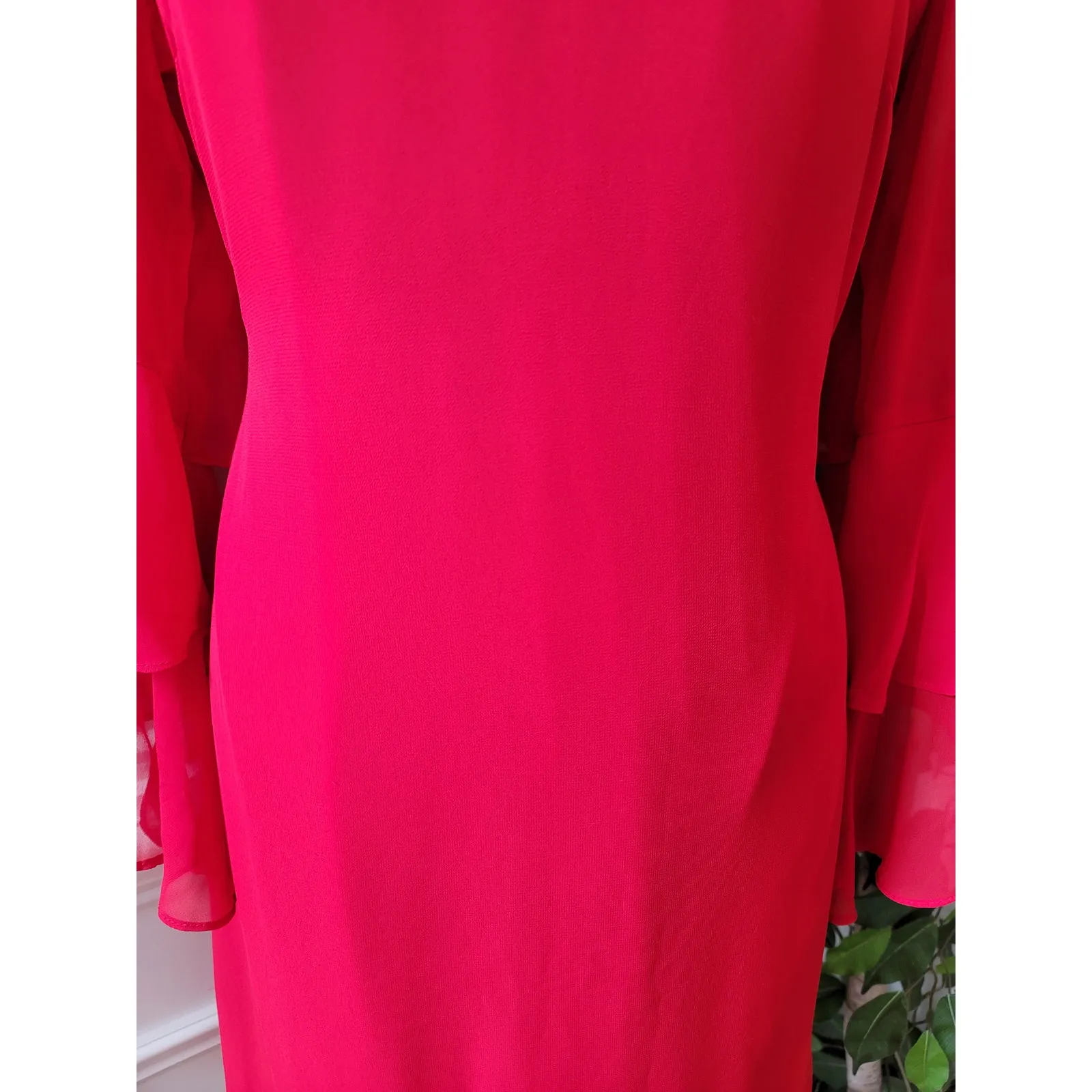 International Concepts Shirt Dress Women's Size 8 Red 100% Polyester Long Sleeve - Image 5
