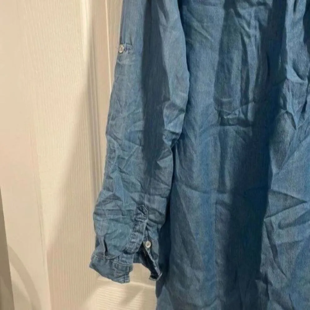 W118 by Walter Baker Denim Chambray Knee Length Casual Long Sleeve Dress - Image 6